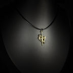 Collier Cœur et Croix Célestes Dorées