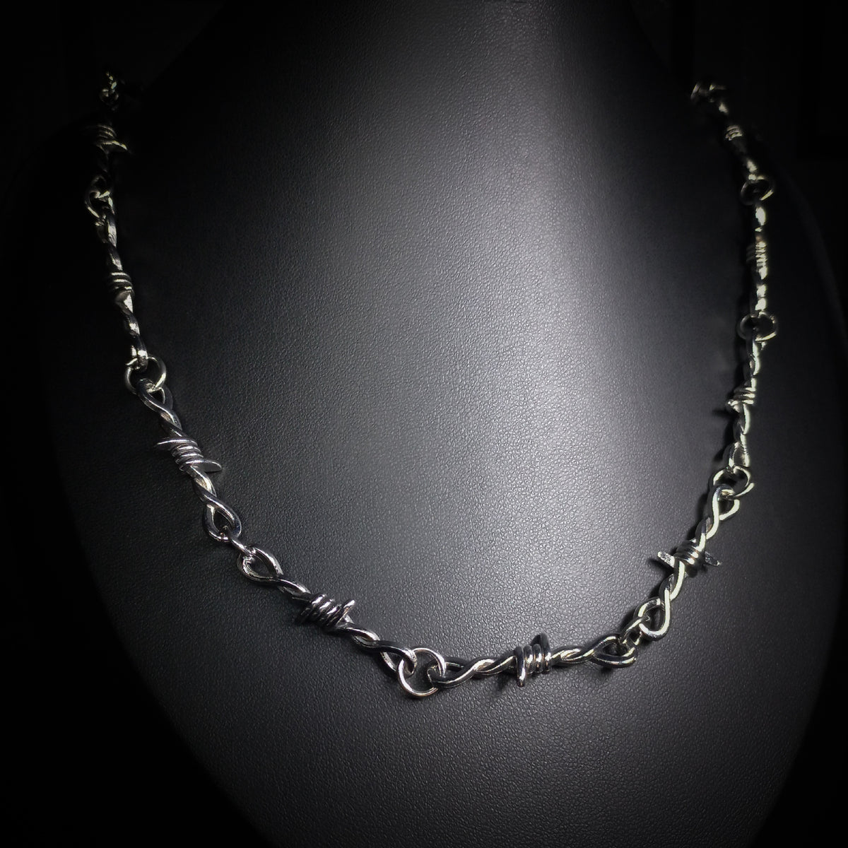 Collier Fil Barbelé à Épines Argenté