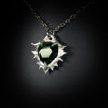 Collier en Étain & Pierre Verte Facettée