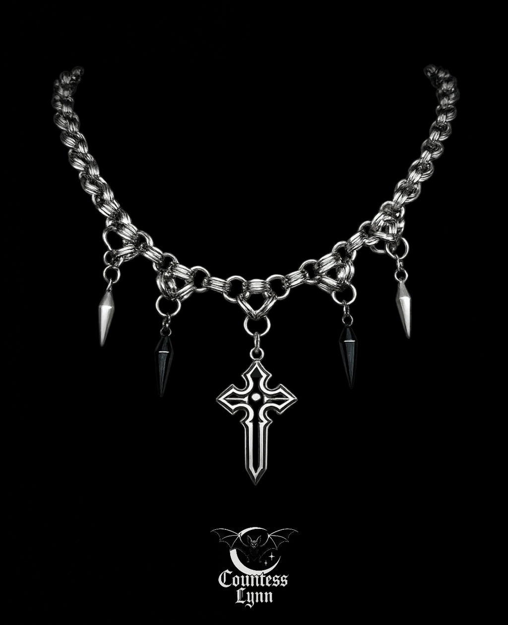 Collier Midnight – Crucifix Obscur
