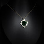 Collier en Étain & Pierre Verte Facettée