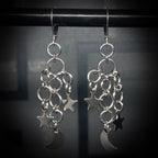 Boucles d’Oreilles Lune & Étoiles