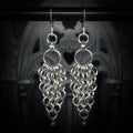Boucles d’Oreilles en Cotte de Maille à Perle