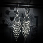 Boucles d’Oreilles en Cotte de Maille à Perle